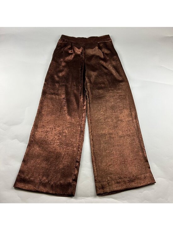 a new day Pants - A New Day Shiny Copper Wide Leg Pull On Pant S